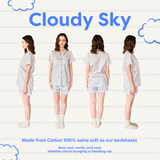ชุดนอน แขนสั้น-กางเกงขาสั้น สี Cloudy Sky Pajamas - Short Sleeve