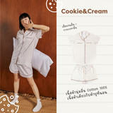ชุดนอน แขนสั้น-กางเกงขาสั้น สี Cookie and Cream Pajamas - Short Sleeve