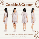 ชุดนอน แขนสั้น-กางเกงขาสั้น สี Cookie and Cream Pajamas - Short Sleeve