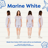 ชุดนอน แขนสั้น-กางเกงขาสั้น สี Marine White Pajamas - Short Sleeve