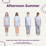 ชุดนอนผ้าคอตตอน สี Afternoon Summer Pajamas | 100% Single-Ply Cotton
