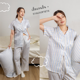 ชุดนอนผ้าคอตตอน สี Cloudy Sky Pajamas | 100% Single-Ply Cotton
