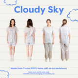 ชุดนอนผ้าคอตตอน สี Cloudy Sky Pajamas | 100% Single-Ply Cotton