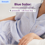 ชุดนอน แขนสั้น-กางเกงขาสั้น สี Blue Sailor Pajamas - Short Sleeve
