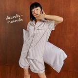 ชุดนอนผ้าคอตตอน สี Cookie&Cream Pajamas | 100% Single-Ply Cotton