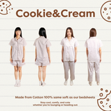 ชุดนอนผ้าคอตตอน สี Cookie&Cream Pajamas | 100% Single-Ply Cotton