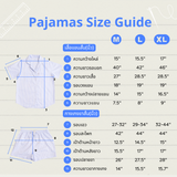 ชุดนอนผ้าคอตตอน สี Blue Sailor Pajamas | 100% Single-Ply Cotton