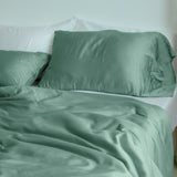 ชุดผ้าปูที่นอน Tencel Lyocell เซท XL : ผ้าปูรัดมุม + ปลอกหมอน + ปลอกผ้านวม + ไส้นวม + หมอนขนห่านเทียม
